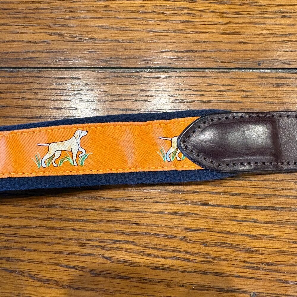 GUC Men's Vineyard Vines Pointer Dog Belt - Orange - Size 30